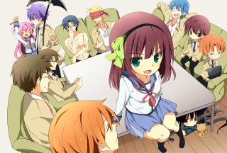 Group people table umbrellas girl - umbrella free wallpaper