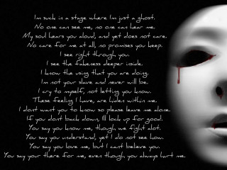 Creepy mask poem black background 2 - a creepy mask free wallpaper