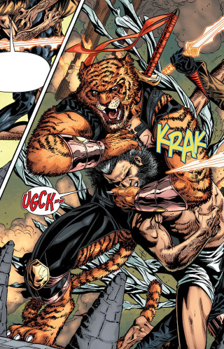 Tiger attack man sword comic - sharp claw free wallpaper for mobile