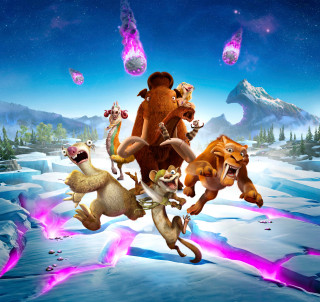 Animated animals running snow field - mountain free wallpaper for tablet