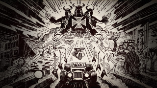 Car drawing city demons star - demon free wallpaper