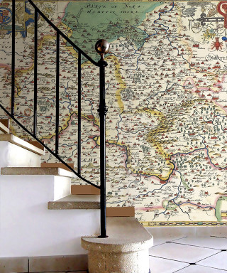 Staircase map wall metal handrail - a stair case free wallpaper