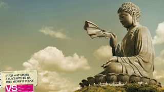 Buddha statue holding cloth cloudy - us free wallpaper