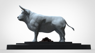 Bull statue pedestal rock white - new sculpture free wallpaper