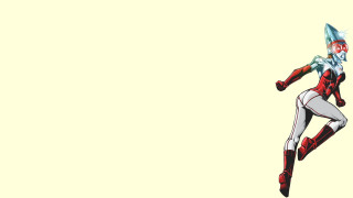 Woman red white suit flying - mandelbrot fractal free wallpaper