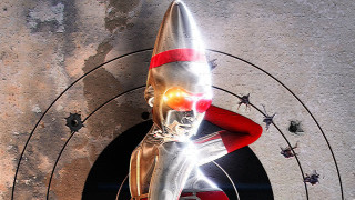 Metal sculpture person rocket red - a rocket free wallpaper for desktop
