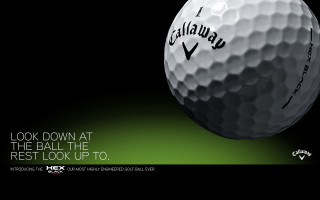 Golf ball green black background - dynamic camera angle free wallpaper