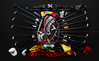 Golf equipment black surface red - cover free wallpaper