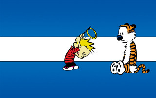 Tiger dog key cartoon blue - bill watterson free wallpaper