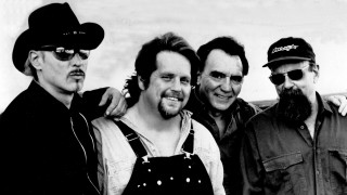 Men hats sunglasses group standing - one man free wallpaper