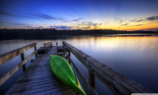 Green leaf dock water sunset - a wooden dock next free wallpaper