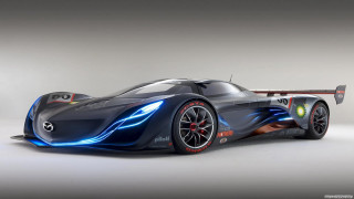 Futuristic car blue red design - concept design free wallpaper