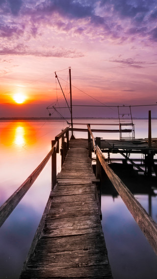 Dock fishing pole boat water - dawn free wallpaper for mobile