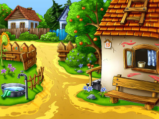 Small house rural scene christmas - rural free wallpaper
