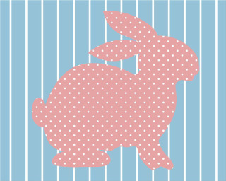 Pink bunny rabbit blue white - color scheme free wallpaper