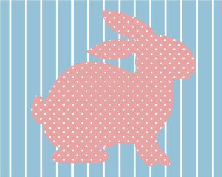 Pink bunny rabbit striped background - top free wallpaper