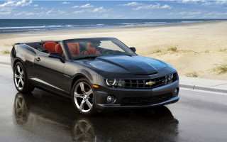 Chevrolet camaro convertible beach ocean - convertible free wallpaper