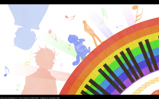Colorful person rainbow background musical - musical note free wallpaper