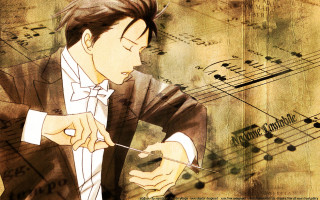 Man suit violin music notes - music free wallpaper