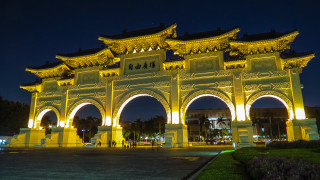 Large building clock tower night 13 - side and a clock free wallpaper