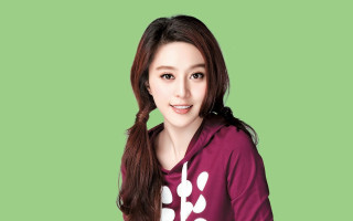 Woman long hair purple shirt 2 - white dot free wallpaper