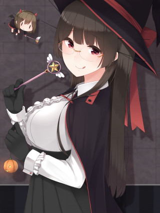 Woman black white outfit wand - rpg portrait free wallpaper