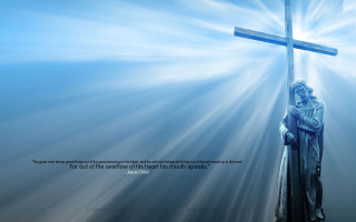 Jesus statue holding cross quote - thing free wallpaper