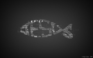 Black white fish words shape - lostfish free wallpaper for desktop