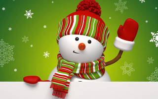 Snowman red green hat scarf - a snowman free wallpaper