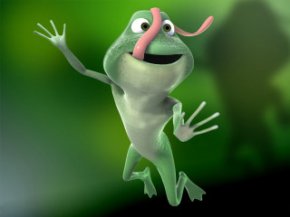 Frog mustache nose ring jumping 2 - a frog free wallpaper
