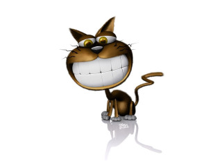 Cartoon cat big smile happy - catrin g grosse free wallpaper