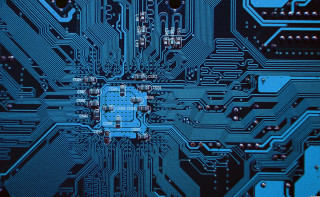 Computer board electronic components blue - electronic free wallpaper