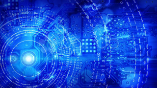 Blue circuit board light background - technology free wallpaper