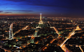 City night tower lights skyline 3 - city free wallpaper