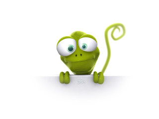 Green creature big eyes sign - a green creature free wallpaper