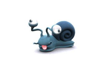 Blue snail smiling eyes happy - its face free wallpaper