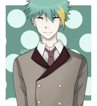Green hair school uniform anime - a man free wallpaper for tablet
