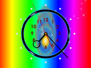 Clock rainbow background stars light 2 - a rainbow background free wallpaper