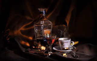 Whiskey bottle amber liquor alcohol - oil painting free wallpaper