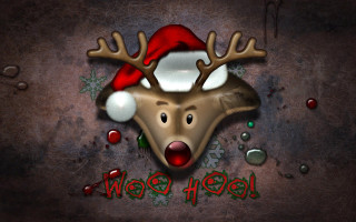 Reindeer santa hat merry christmas - merry free wallpaper