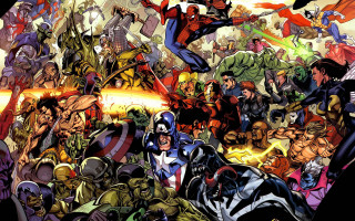 Avengers characters group together team - a group together free wallpaper