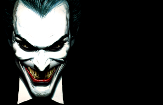 Joker closeup tie black background - a white collar free wallpaper