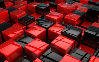 Red black cubes black edges - a large group free wallpaper