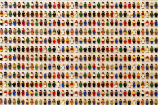 People row wall pattern mosaic - ai weiwei free wallpaper