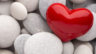 Red heart white gray rocks - rock and pebbles free wallpaper
