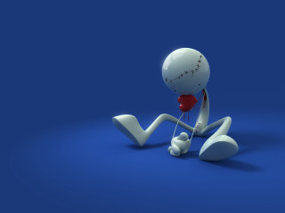 White cartoon character sitting red 2 - a red nose free wallpaper