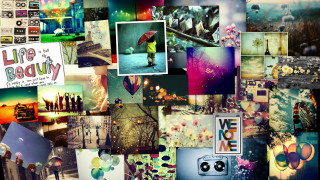 Umbrella camera collage person images - lomography free wallpaper