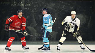 Three hockey players playing on - ejler bille free wallpaper
