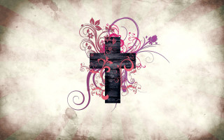 Gothic cross floral grungy paint - a grungy background free wallpaper