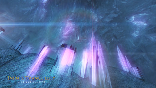 Futuristic alien structure bright light - volumetric lighting free wallpaper for desktop